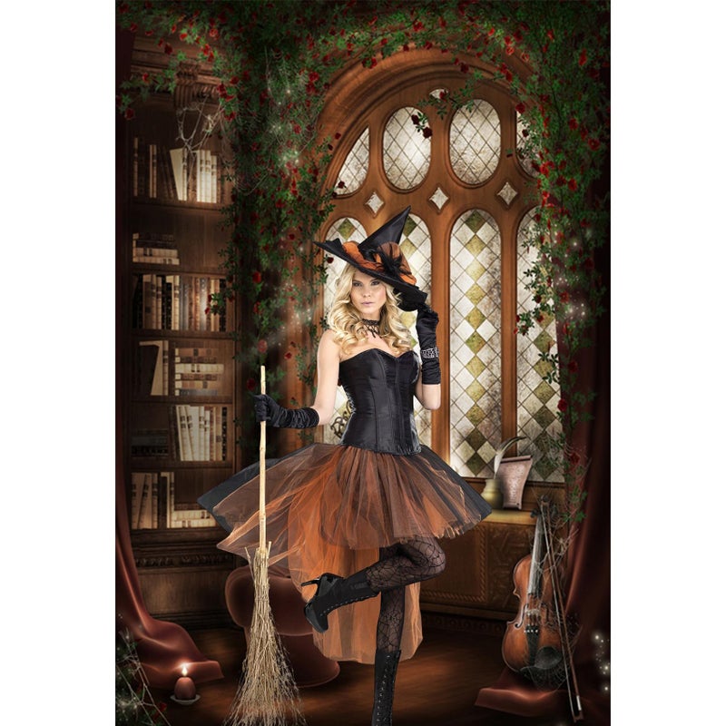 Baocicco Magic Library Interior Blackboard Backdrop 5x7ft Photography Background Reading Room Bookshelf Arched Window Magician Indoor Light Luxury Home Fortune Teller College - Image 3